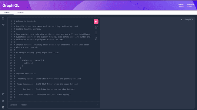 GraphiQL UI